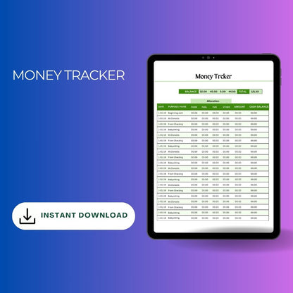 Money Tracker Template Blank Printable in PDF Word & Excel