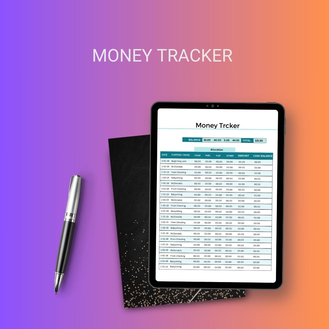 Money Tracker Template Blank Printable in PDF Word & Excel