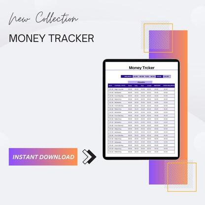 Money Tracker Template Blank Printable in PDF Word & Excel