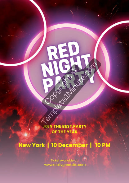 Party Poster Template Printable in PDF & Word Editable