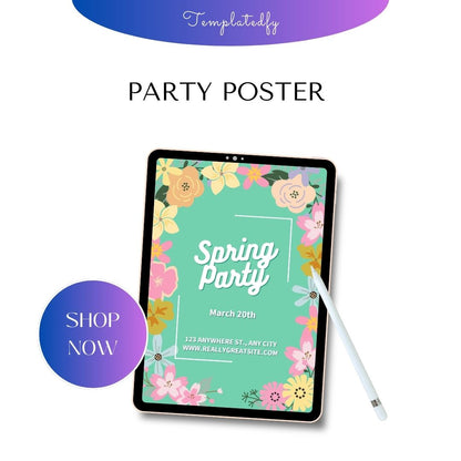 Party Poster Template Printable in PDF & Word Editable