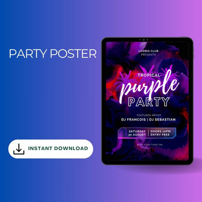 Party Poster Template Printable in PDF & Word Editable