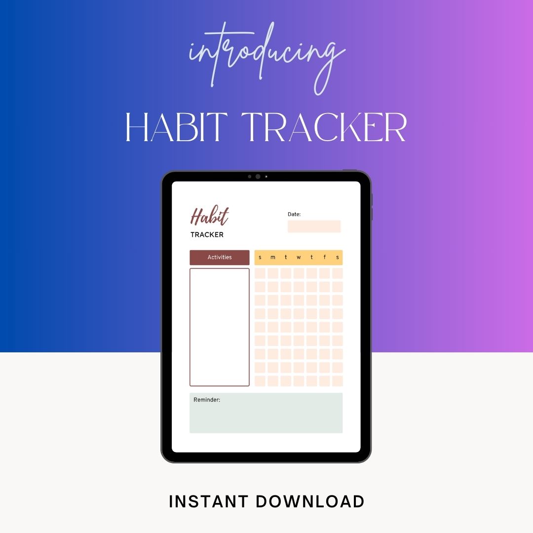 Habit Tracker Template Printable Blank PDF, Word & Excel