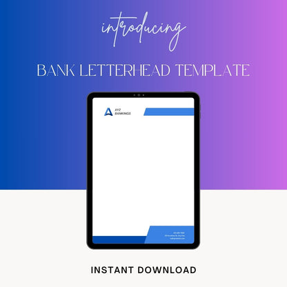 Bank Letterhead Template [Printable Blank] Word Editable