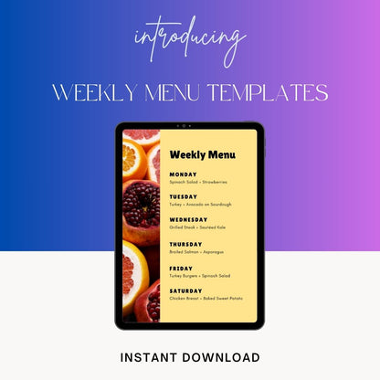 Weekly Menu Template Blank Printable [PDF Word Excel]