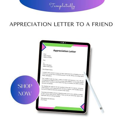 Letter Of Appreciation For A Friend