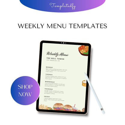 Weekly Menu Template Blank Printable [PDF Word Excel]