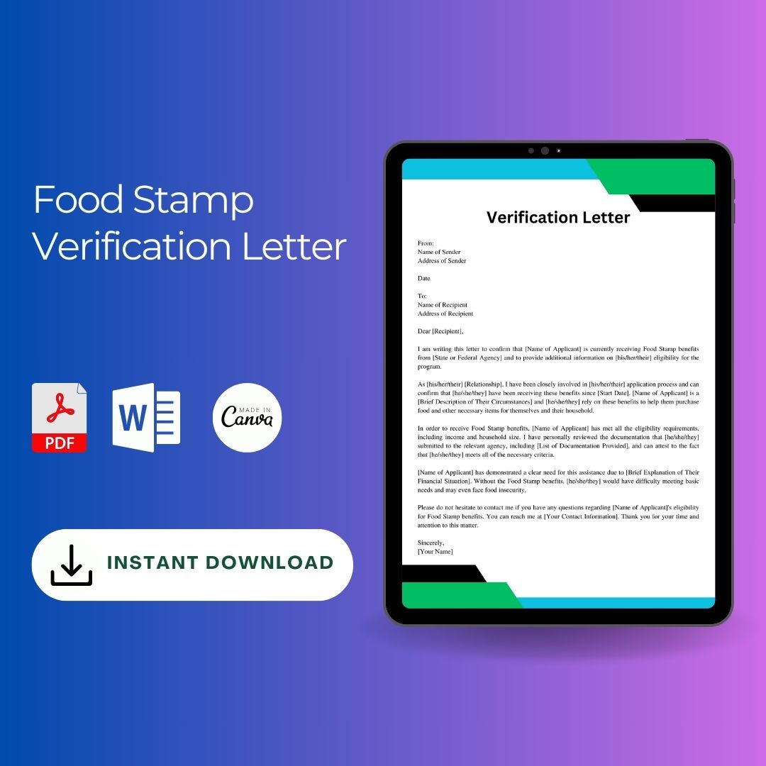 Food Stamp Verification Letter California