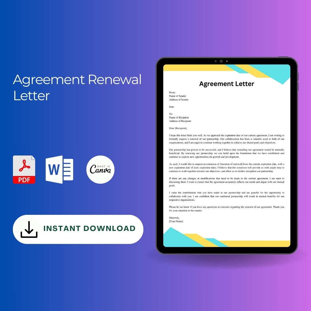 Tenancy Agreement Renewal Letter