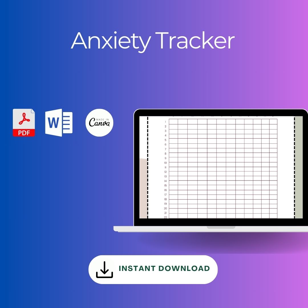 Anxiety Tracker Template Blank Printable PDF, Word & Excel