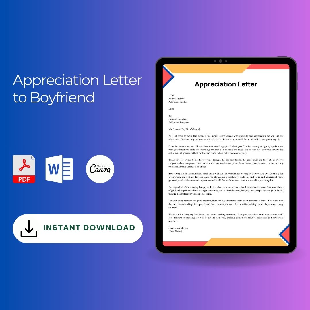 An Appreciation Letter To My Boyfriend