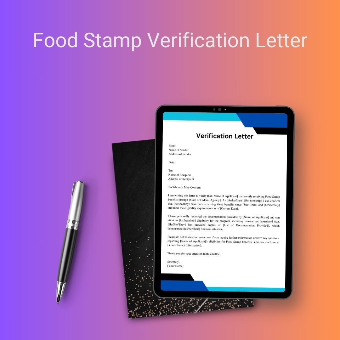 How To Get A Food Stamp Verification Letter