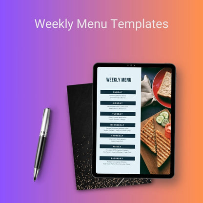 Weekly Menu Template Blank Printable [PDF Word Excel]