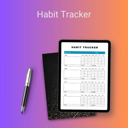 Habit Tracker Template Printable Blank PDF, Word & Excel