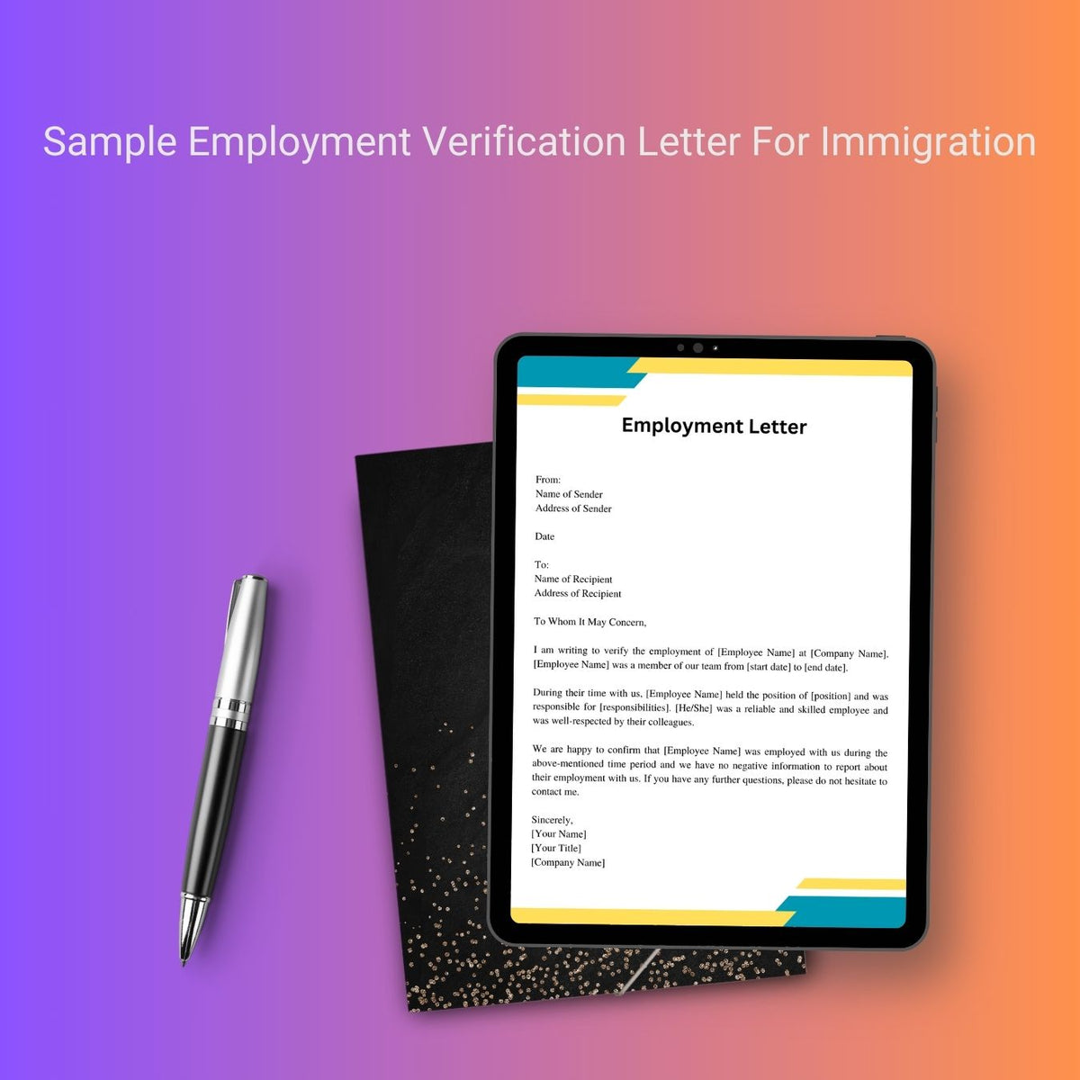 Employment Verification Letter For Immigration Sample Word Template1minute 5158