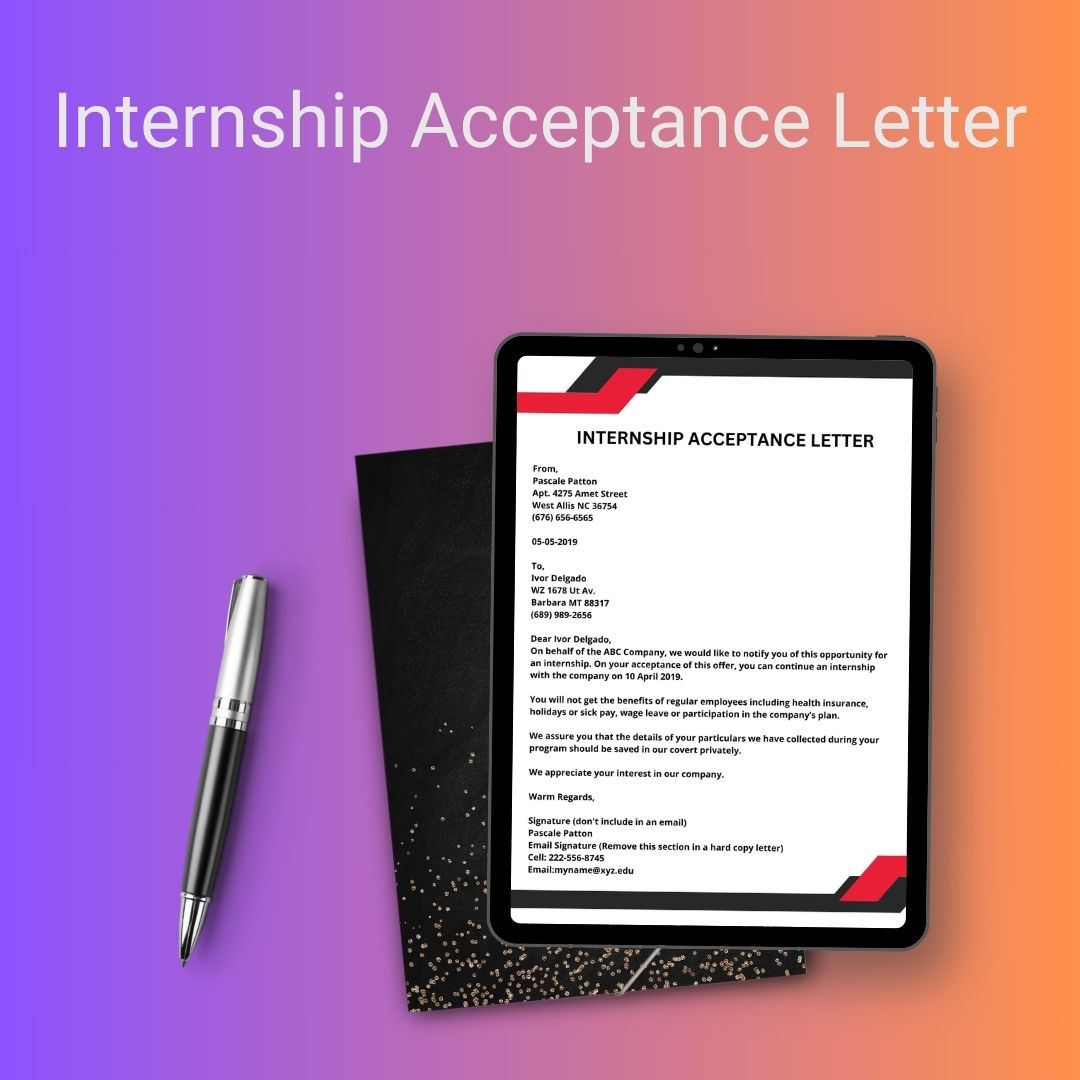 Letter of Acceptance for Internship