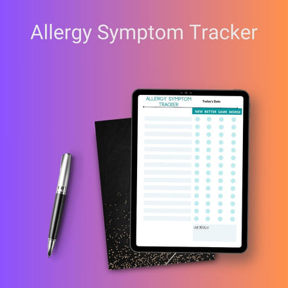 Allergy Symptom Tracker Template Printable Pdf Word Excel