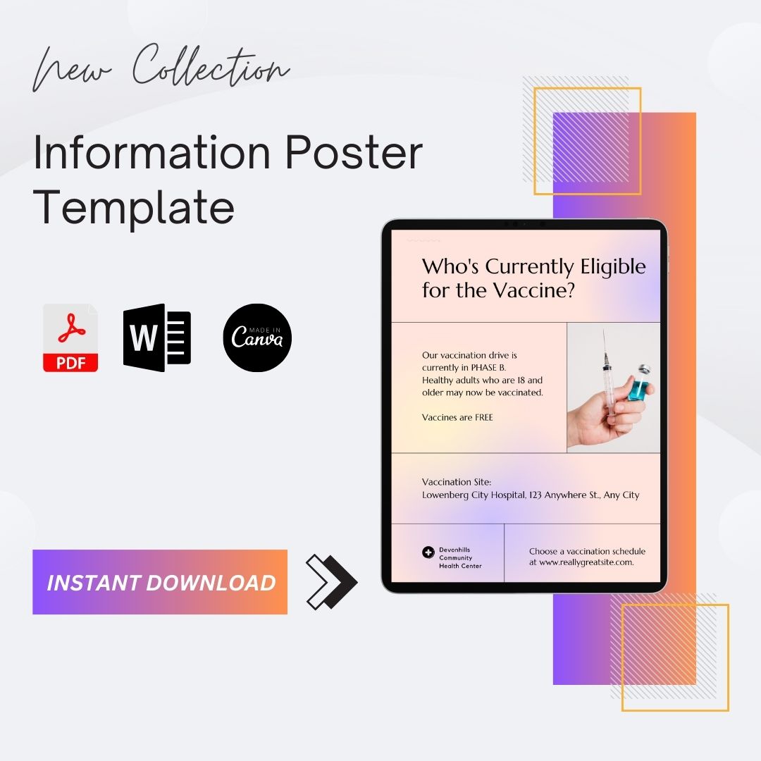 Information Poster Template Printable in PDF Word