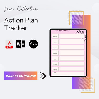 Action Tracker Template Blank Printable in Pdf Word Excel