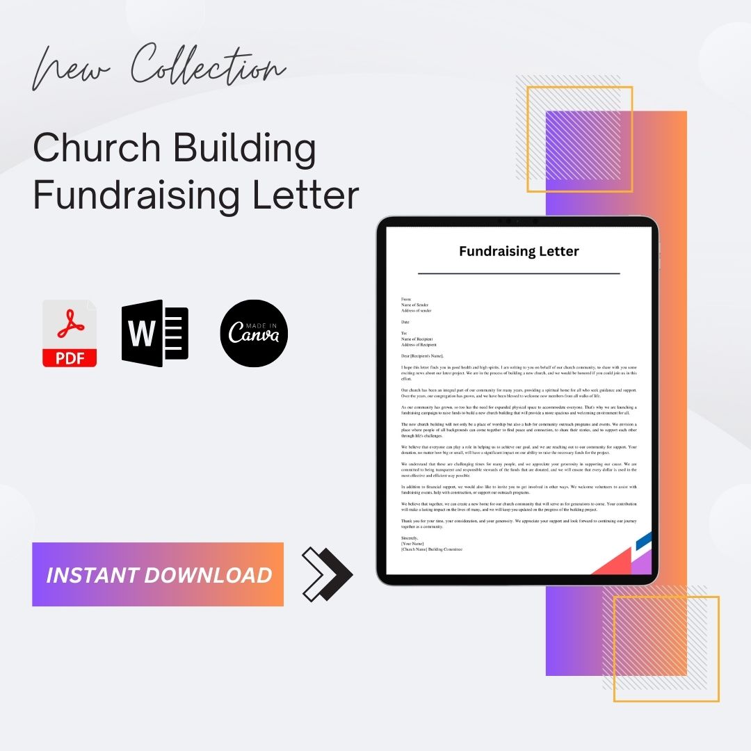 Church Building Fundraising Letter Sample with Example Word