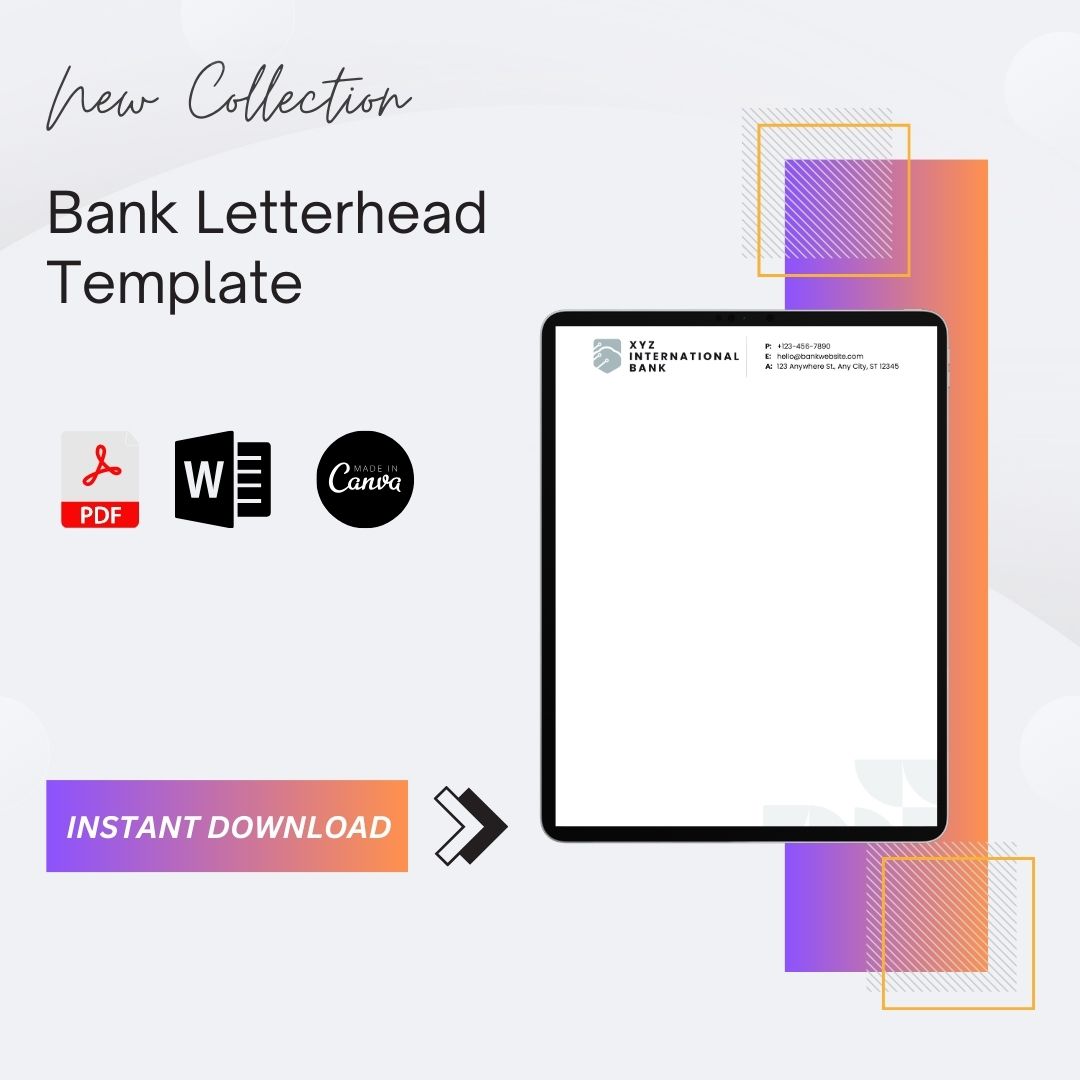 Bank Letterhead Template [Printable Blank] Word Editable