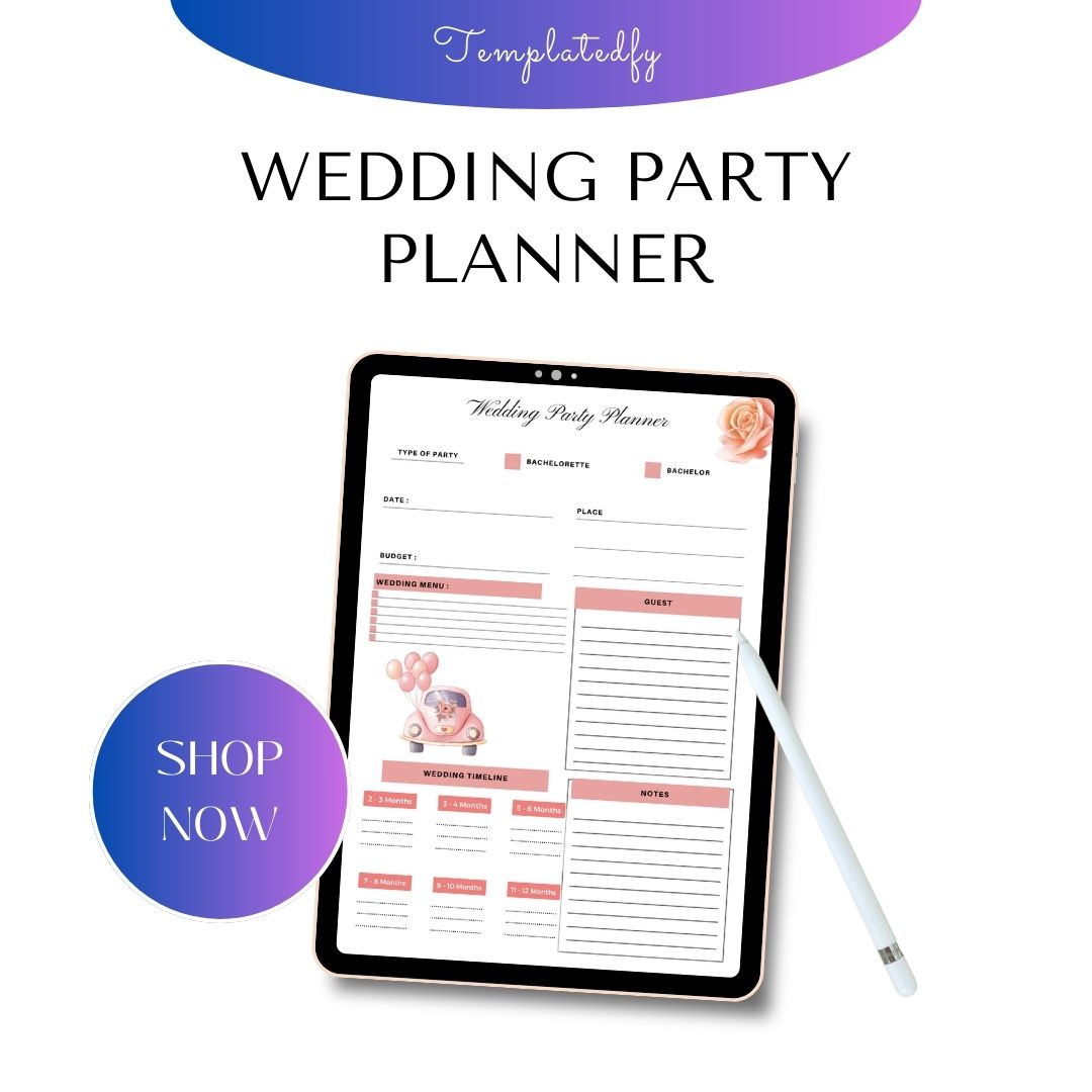 Wedding Party Planner Template Printable [PDF, Word, Excel]