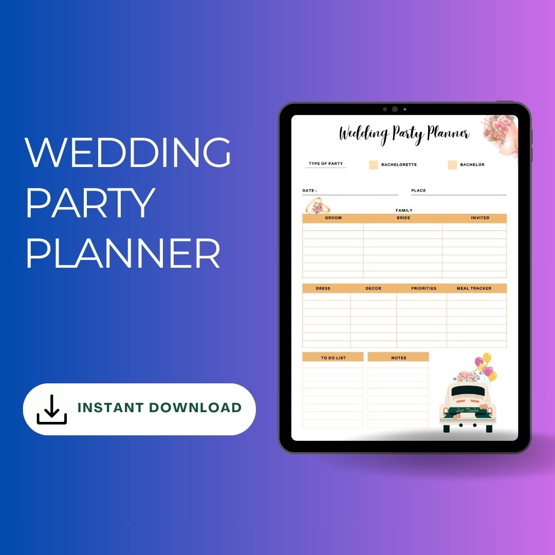 Wedding Party Planner Template Printable [PDF, Word, Excel]